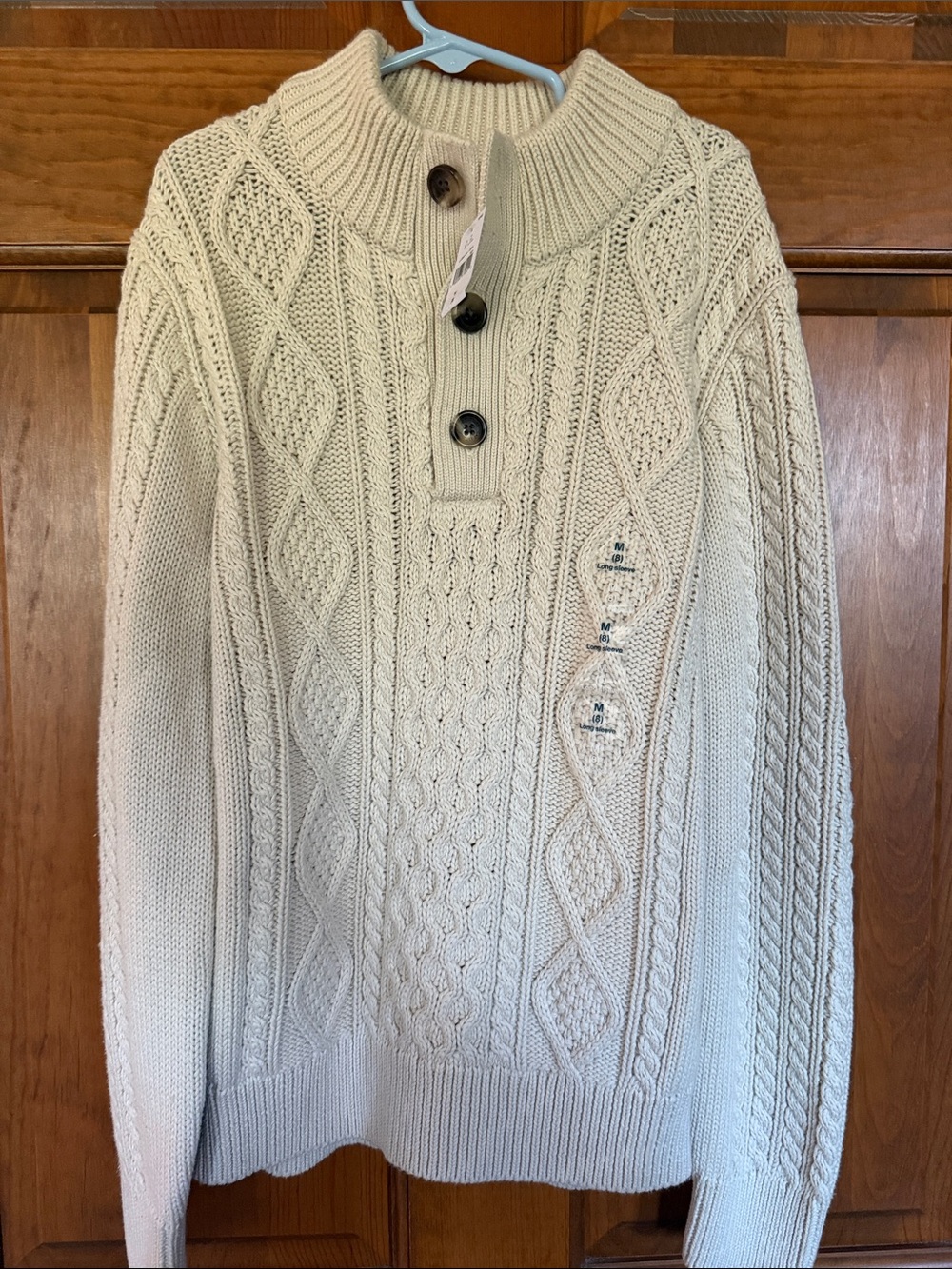NWT Gap Kids Cable-Knit Mockneck Sweater, M/8, ivory